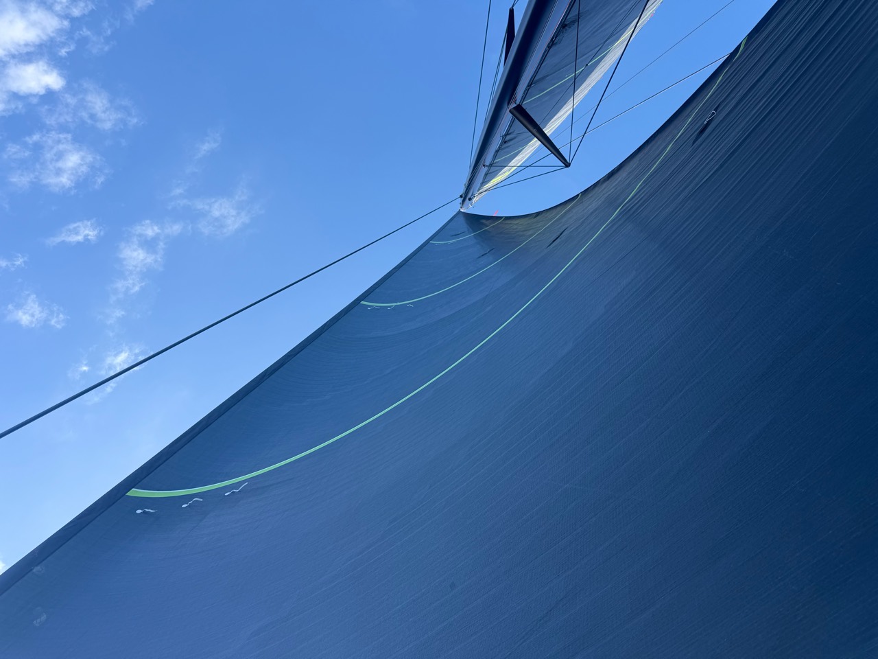 Extreme H₂O 2.0 sail viewed upward from the deck